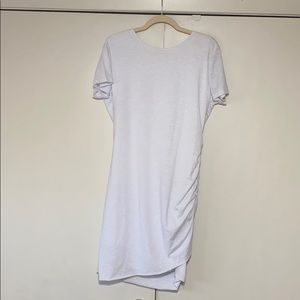 White side ruched mini dress